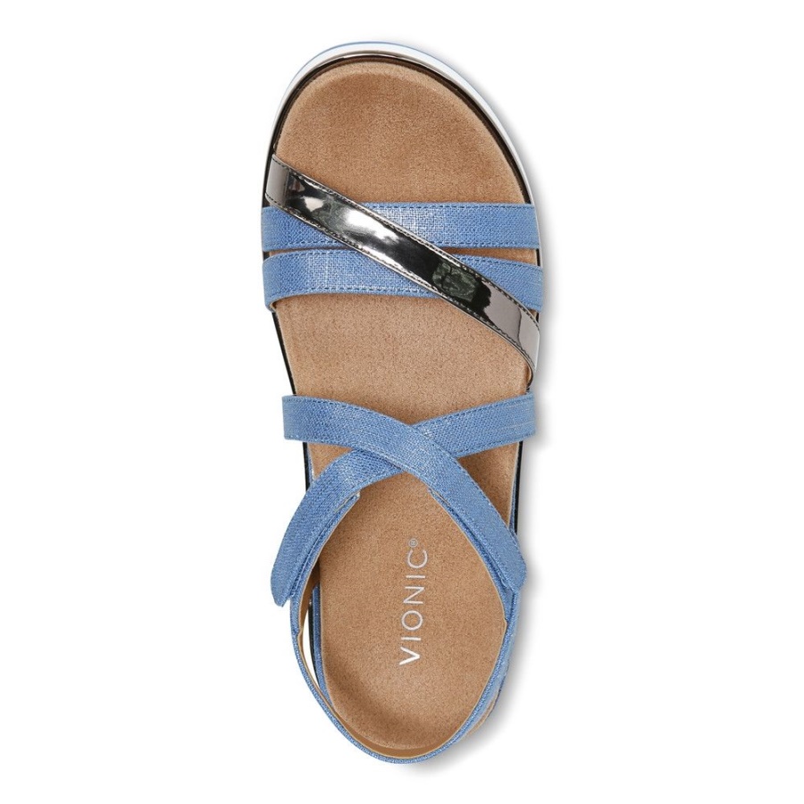 Vionic Kellyn Flatform Sandal Vallarta Blue