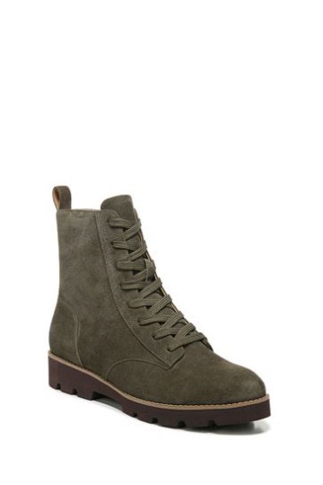 Vionic Lani Olive Waterproof Suede Green Mid Shaft Boots