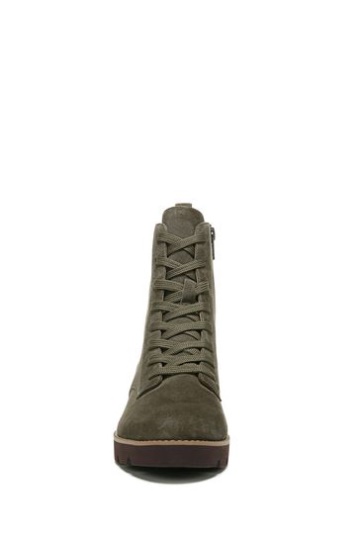 Vionic Lani Olive Waterproof Suede Green Mid Shaft Boots