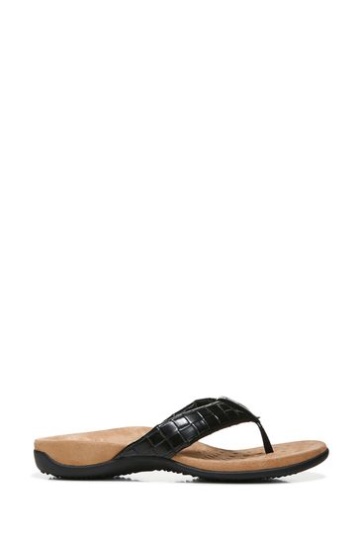Vionic Layne Black Thong Sandals