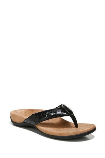Vionic Layne Black Thong Sandals
