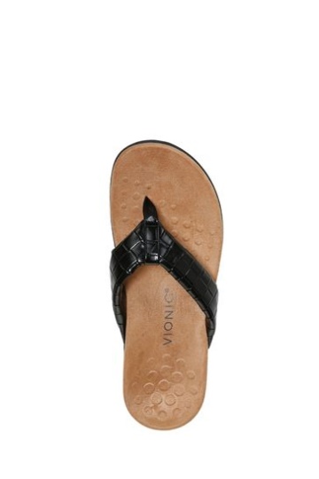Vionic Layne Black Thong Sandals