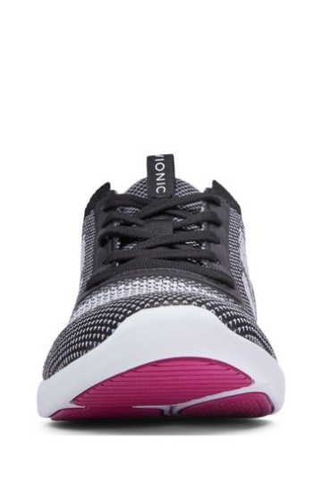 Vionic Lenora Black Knit Lace Up Trainers