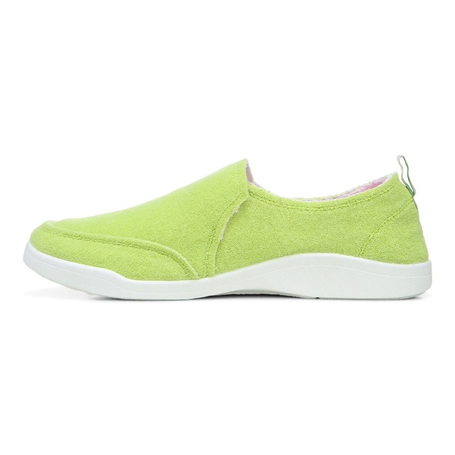Vionic Lime Terry Beach Malibu Slip on Sneaker Terry