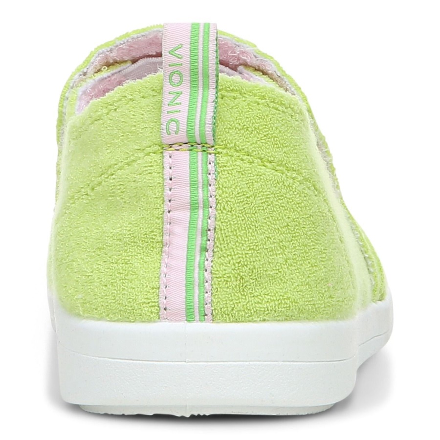 Vionic Lime Terry Beach Malibu Slip on Sneaker Terry