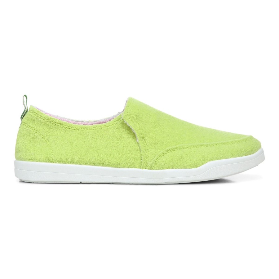 Vionic Lime Terry Beach Malibu Slip on Sneaker Terry