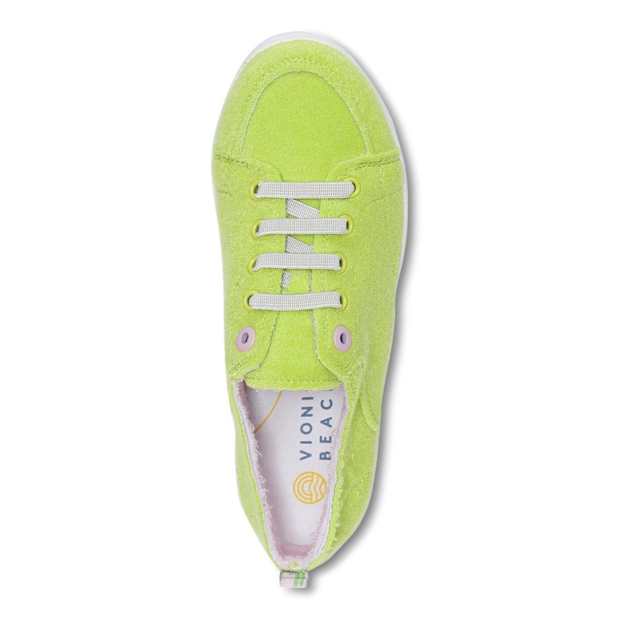 Vionic Lime Terry Beach Pismo Casual Sneaker Terry