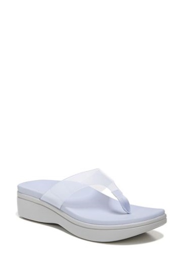 Vionic Luminous Blue Thong Wedge Sandals