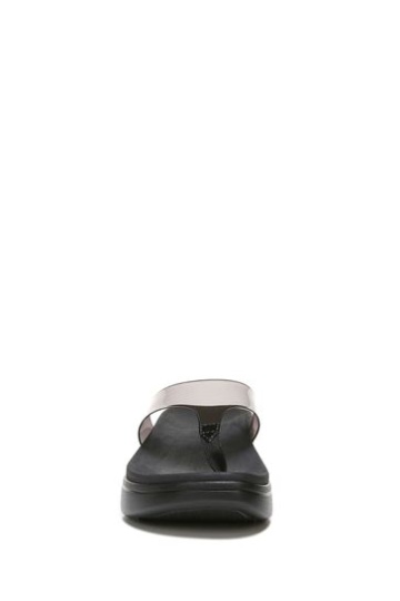 Vionic Luminous Thong Black Wedge Sandals