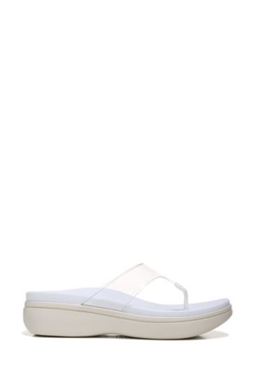 Vionic Luminous White Thong Wedge Sandals