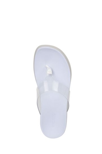 Vionic Luminous White Thong Wedge Sandals