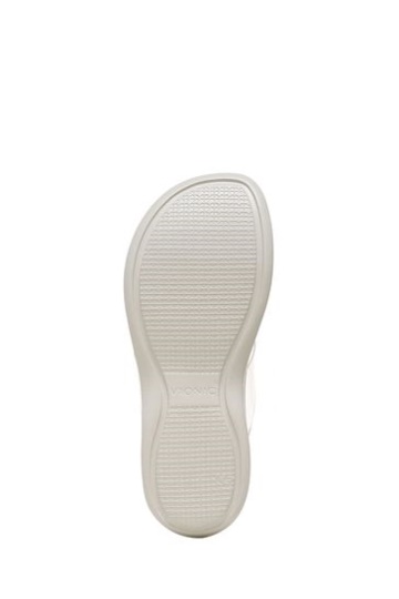 Vionic Luminous White Thong Wedge Sandals