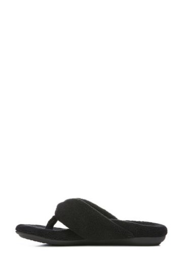 Vionic Lydia Black Terry Slippers
