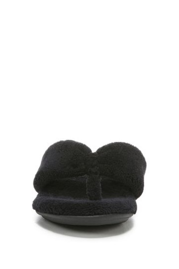 Vionic Lydia Black Terry Slippers