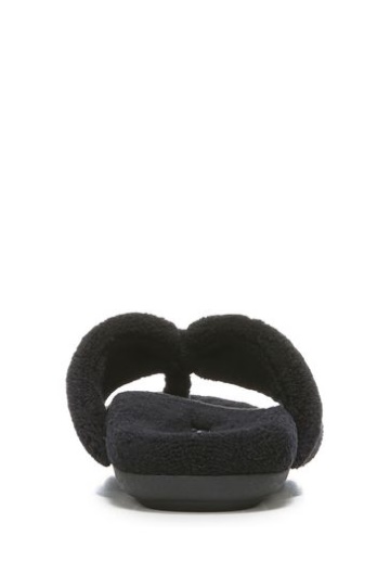 Vionic Lydia Black Terry Slippers