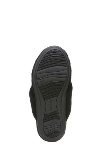Vionic Lydia Black Terry Slippers