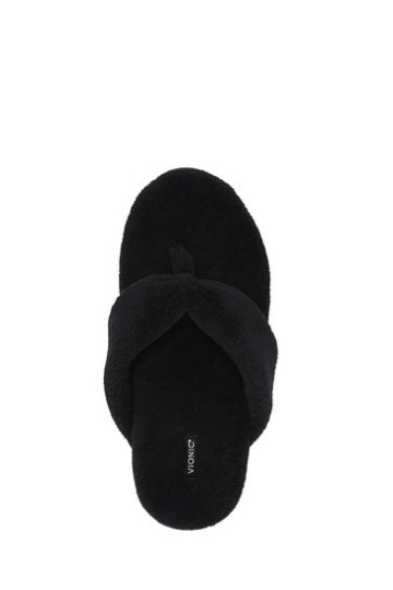 Vionic Lydia Black Terry Slippers