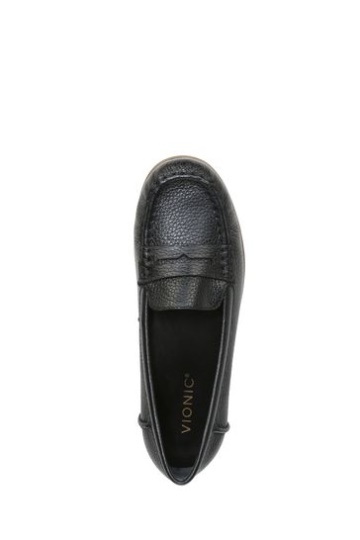 Vionic Marcy Black Tumbled Slip On Shoes