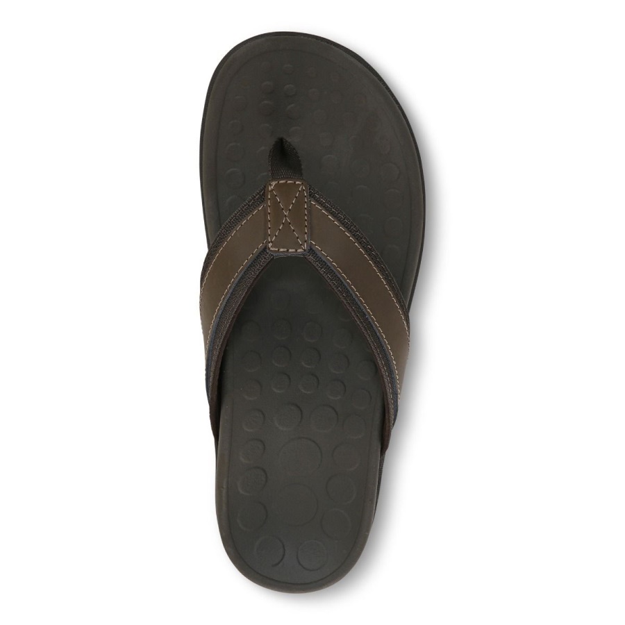 Vionic Men\s Tide Toe Post Sandal Brown