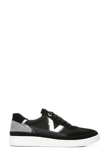 Vionic Mylie Black Canvas Lace Up Trainers