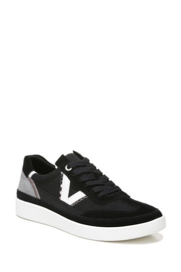 Vionic Mylie Black Canvas Lace Up Trainers