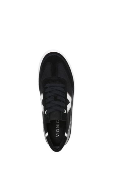 Vionic Mylie Black Canvas Lace Up Trainers