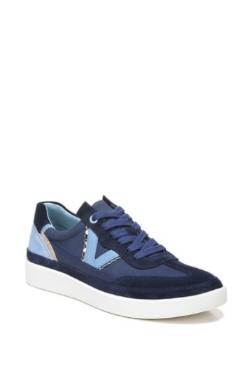 Vionic Navy Blue Canvas Mylie Lace Up Trainers