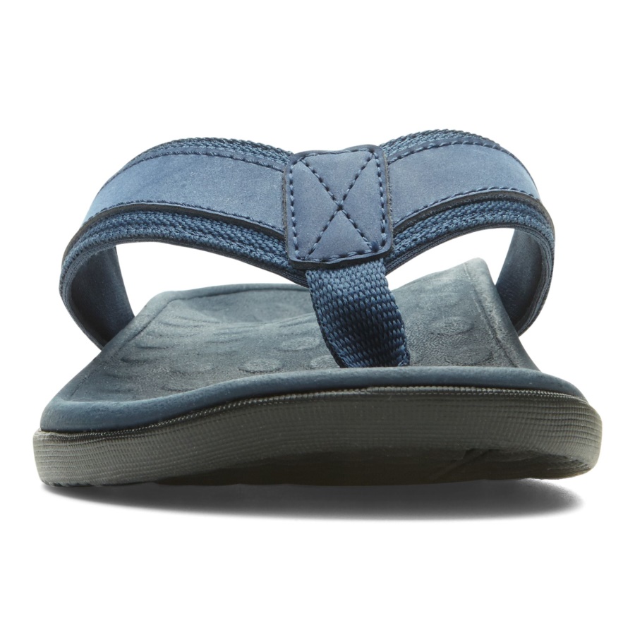 Vionic Navy Men\s Tide Toe Post Sandal