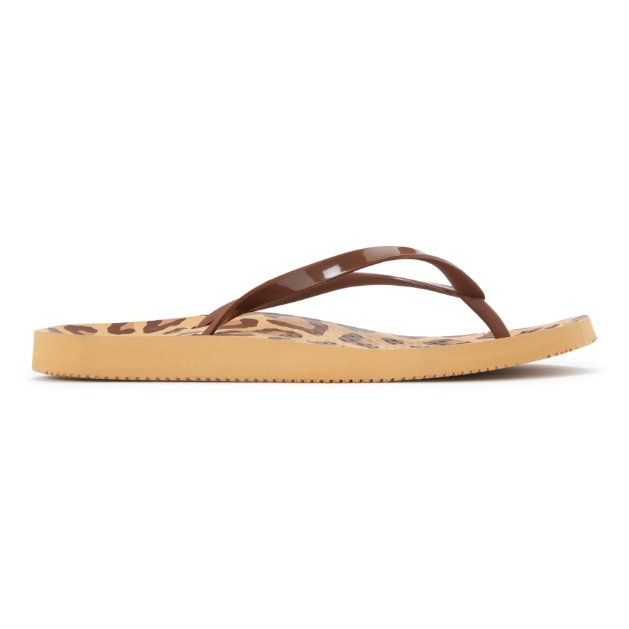 Vionic Noosa Flip Flop Brown Leopard