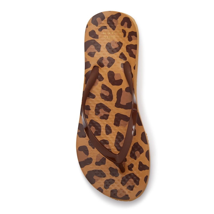 Vionic Noosa Flip Flop Brown Leopard