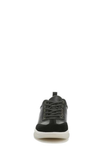 Vionic Nyla Black Tumbled Leather Lace Up Shoes