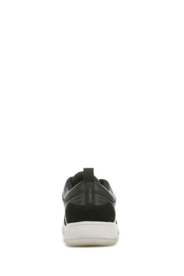 Vionic Nyla Black Tumbled Leather Lace Up Shoes