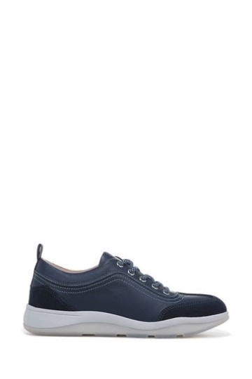 Vionic Nyla Navy Blue Tumbled Leather Lace Up Shoes