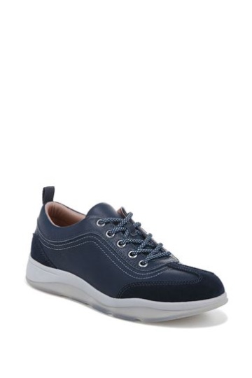 Vionic Nyla Navy Blue Tumbled Leather Lace Up Shoes