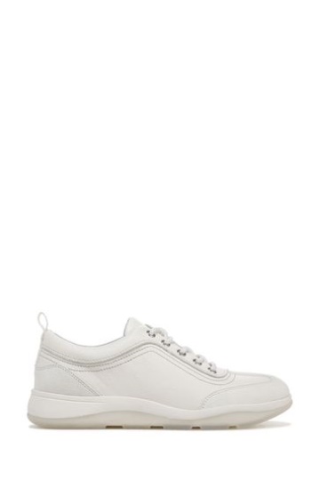 Vionic Nyla White Marshmallow Leather Lace Up Shoes