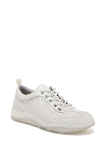 Vionic Nyla White Marshmallow Leather Lace Up Shoes
