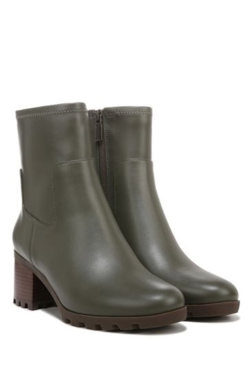 Vionic Olive Green Stretch Synthetic Ronan Mid Shaft Boots