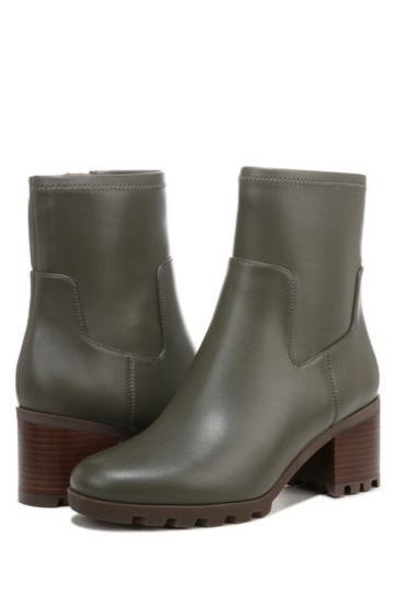 Vionic Olive Green Stretch Synthetic Ronan Mid Shaft Boots