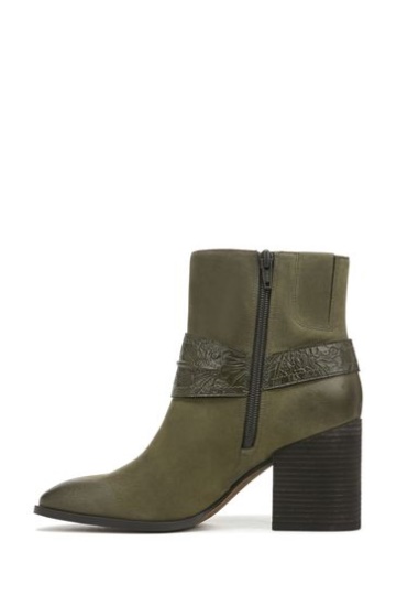 Vionic Olive Oil Nubuck Green Carnelia Ankle Boots