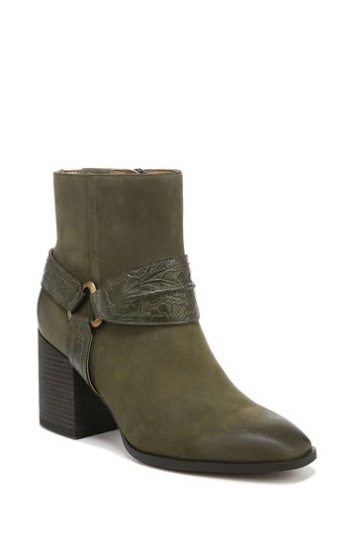 Vionic Olive Oil Nubuck Green Carnelia Ankle Boots