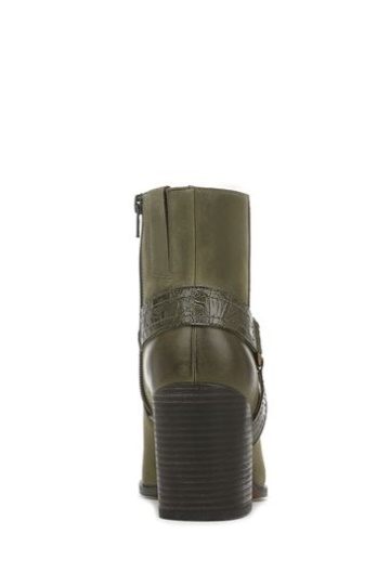 Vionic Olive Oil Nubuck Green Carnelia Ankle Boots