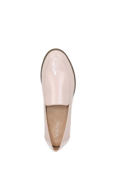 Vionic Peony Crinkle Patent Pink Kensley Slip On Shoes