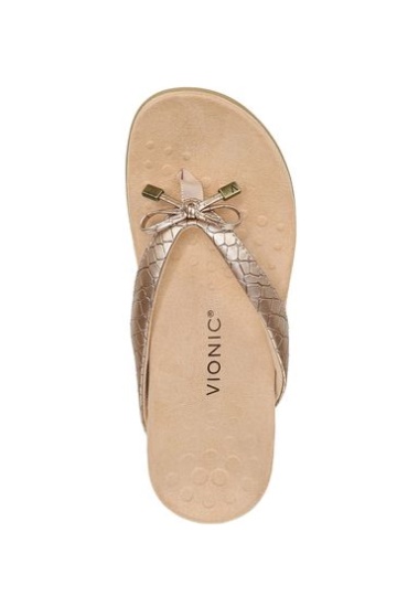 Vionic Pink Bella Metal Croc Sandals