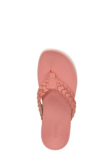 Vionic Red Kenji Thong Wedge Sandals