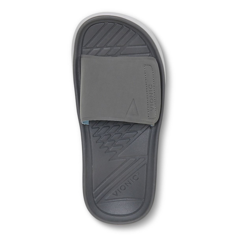 Vionic Rejuvenate All Gender Recovery Sandal Charcoal Vapor