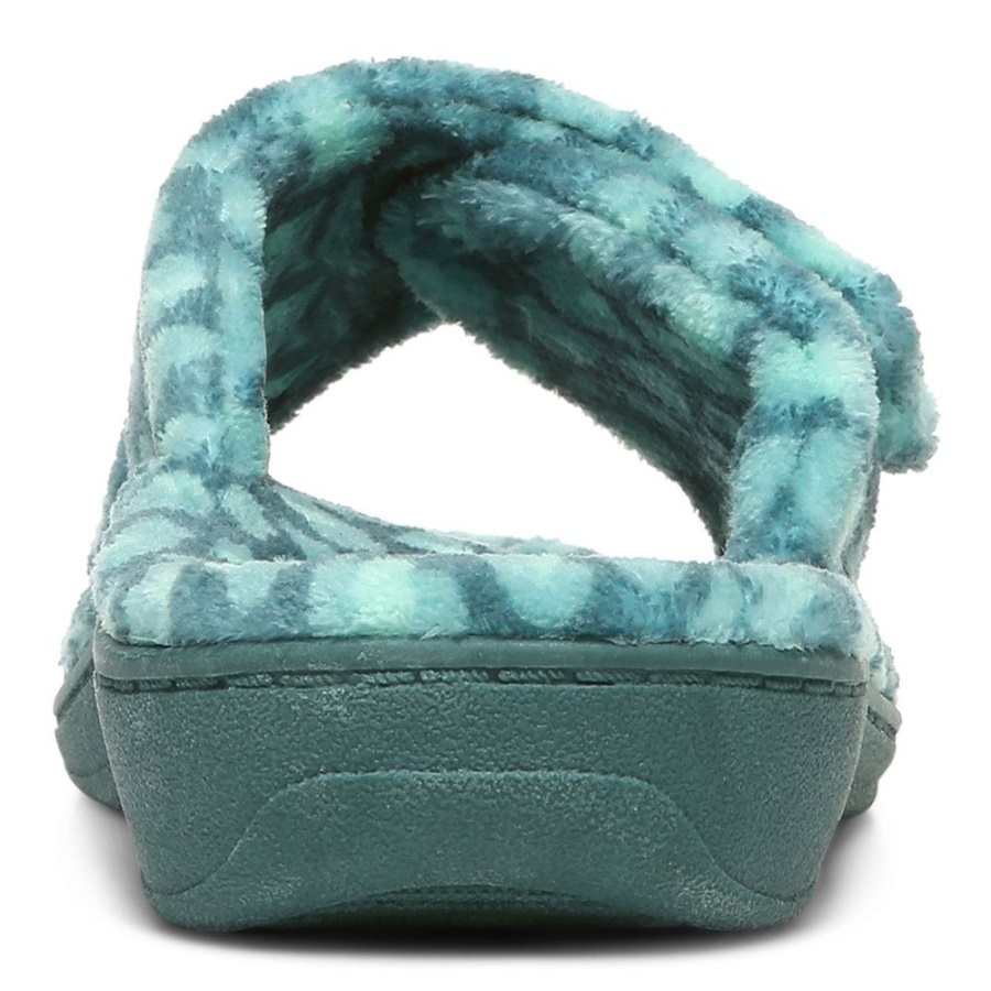 Vionic Relax Slipper Posy Green Leopard