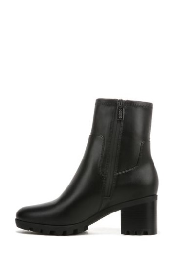 Vionic Ronan Black Stretch Synthetic Mid Shaft Boots