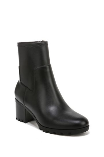 Vionic Ronan Black Stretch Synthetic Mid Shaft Boots