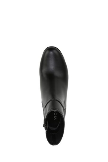 Vionic Ronan Black Stretch Synthetic Mid Shaft Boots