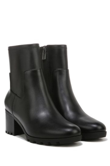 Vionic Ronan Black Stretch Synthetic Mid Shaft Boots